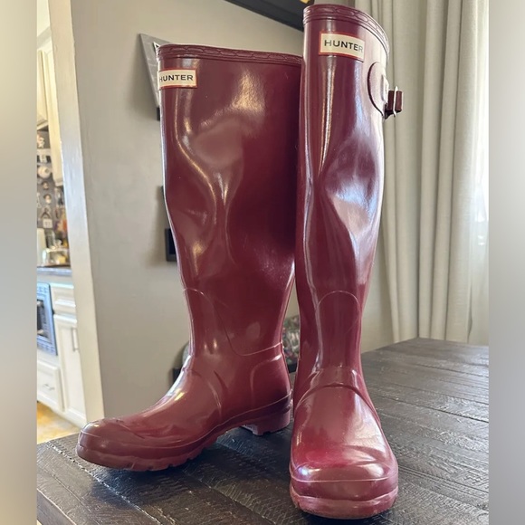 Hunter Shoes - Hunter Tall Boots Gloss Magenta